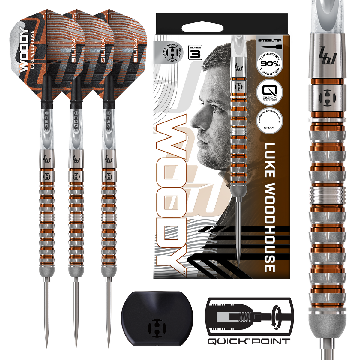 LUKE WOODHOUSE 90% SERIES 3 QUICK POINT DARTS