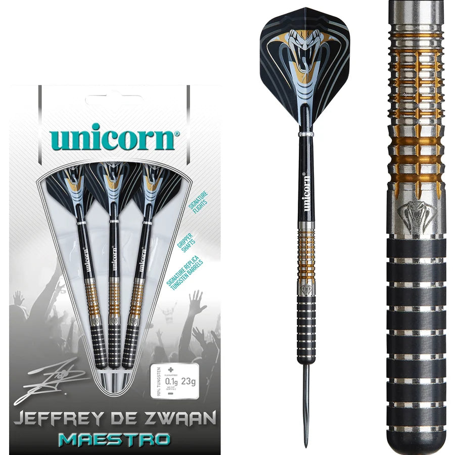 UNICORN JEFFREY DE ZWAAN MAESTRO P3 90% TUNGSTEN STEEL TIP DARTS