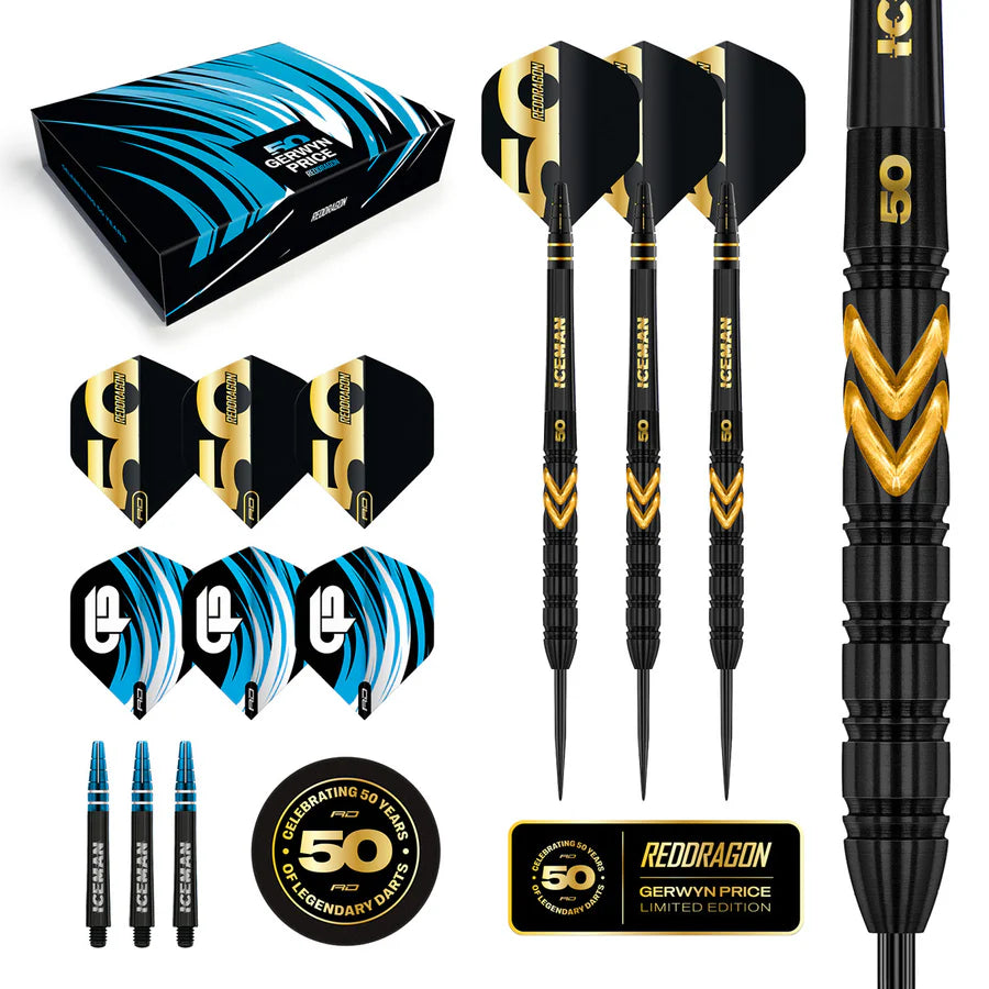GERWYN PRICE 50 YEARS LIMITED EDITION 90% TUNGSTEN STEEL TIP DARTS