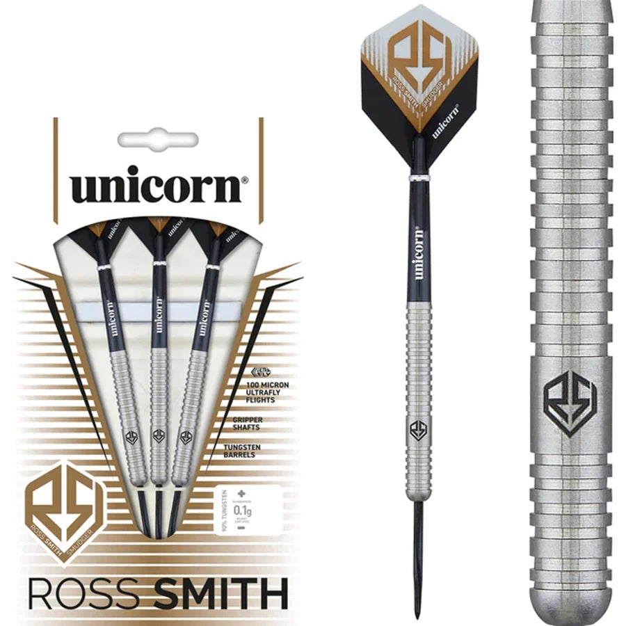 ROSS SMITH NATURAL 80% TUNGSTEN STEEL TIP DARTS