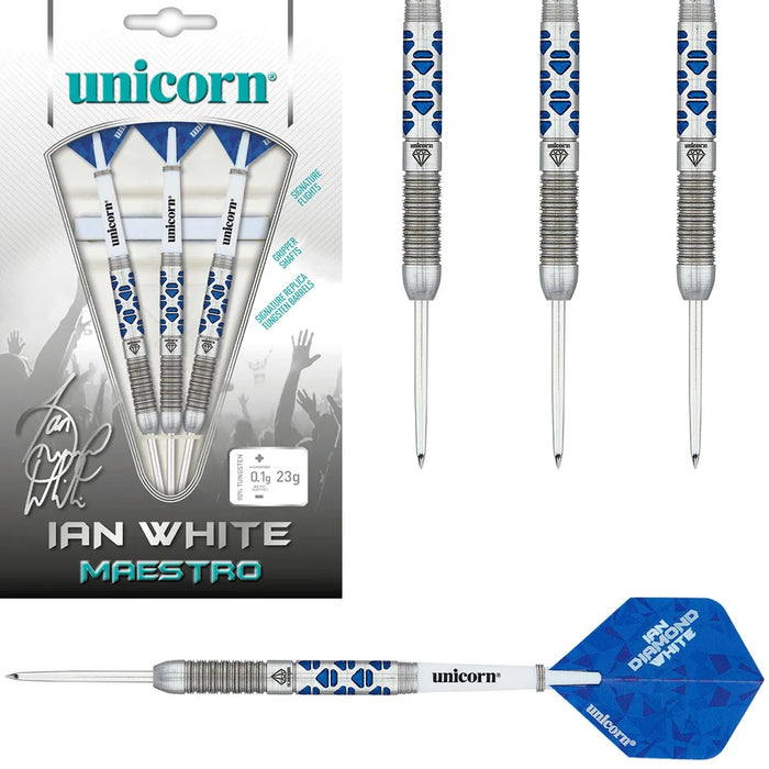 IAN WHITE PHASE 2 MAESTRO 90% TUNGSTEN STEEL TIP DARTS BY UNICORN