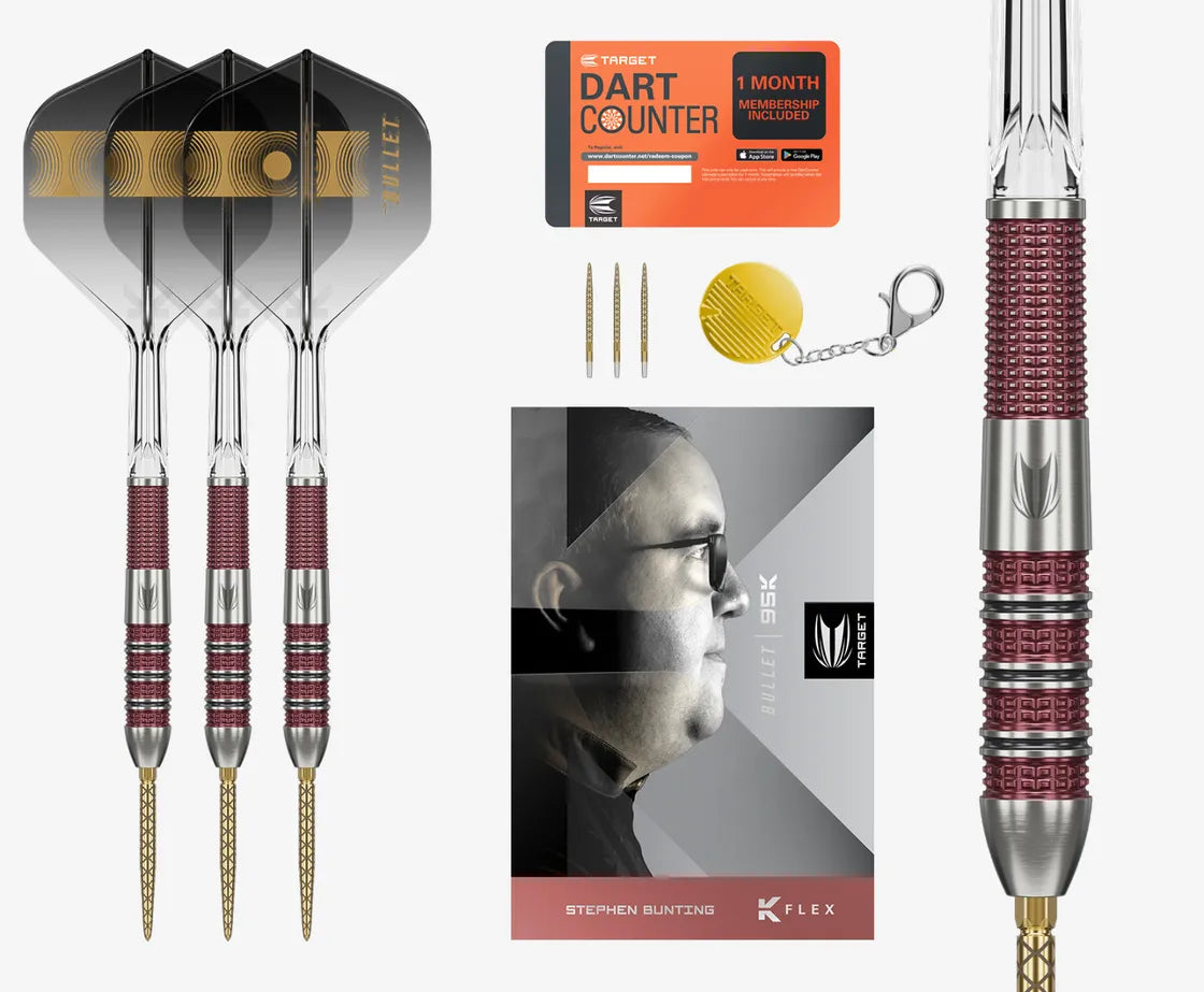 STEPHEN BUNTING 95K SP 95% TUNGSTEN STEEL TIP DARTS