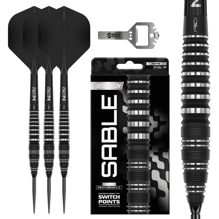 RED DRAGON SABLE BOMB SWITCH POINT 90% TUNGSTEN STEEL TIP DARTS