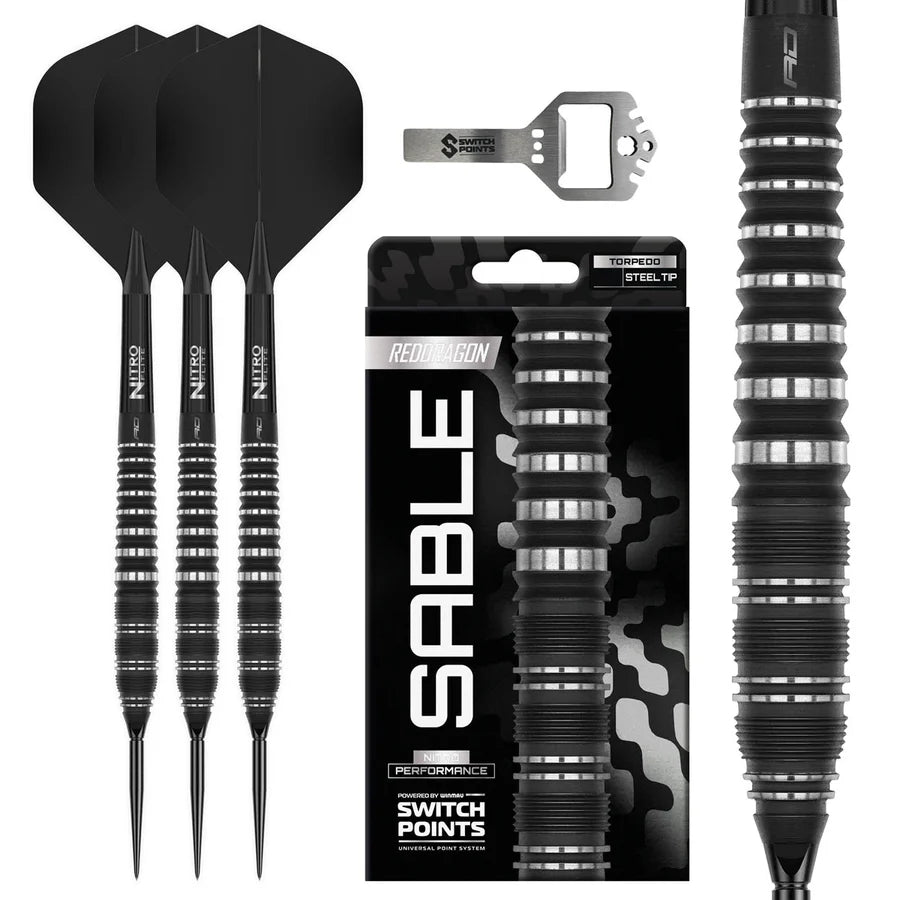 RED DRAGON SABLE TORPEDO SWITCH POINT 90% TUNGSTEN STEEL TIP DARTS