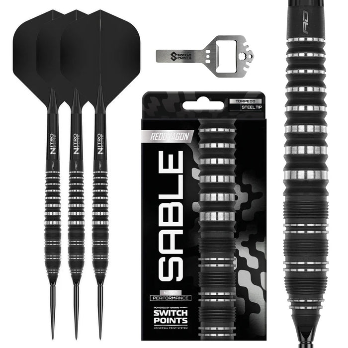 RED DRAGON SABLE TORPEDO SWITCH POINT 90% TUNGSTEN STEEL TIP DARTS