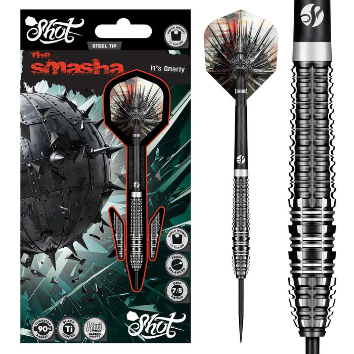 SHOT GNARLY DARTS STEEL TIP 90% TUNGSTEN SMASHA