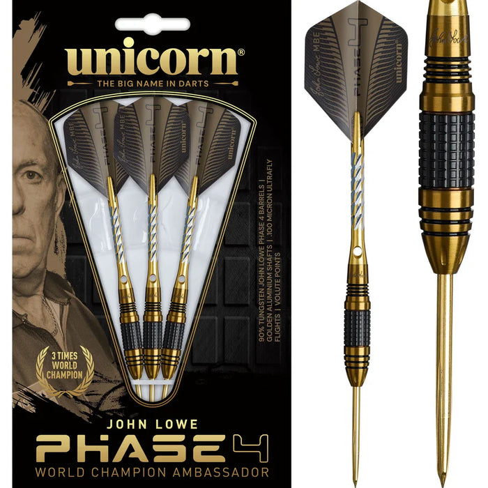 JOHN LOWE PHASE 4 DARTS STEEL TIP 90% TUNGSTEN