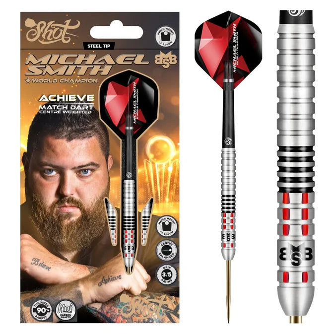MICHAEL SMITH ACHIEVE 90% STEEL TIP DARTS