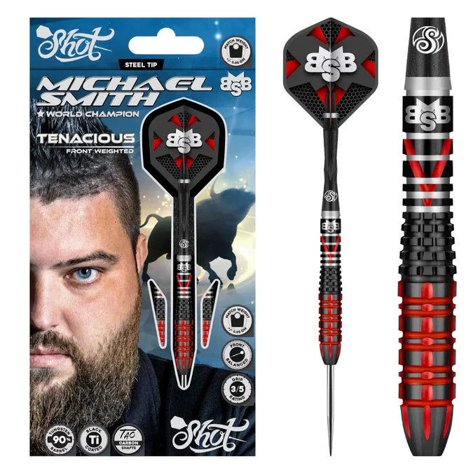 MICHAEL SMITH TENACIOUS 90% STEEL TIP DARTS