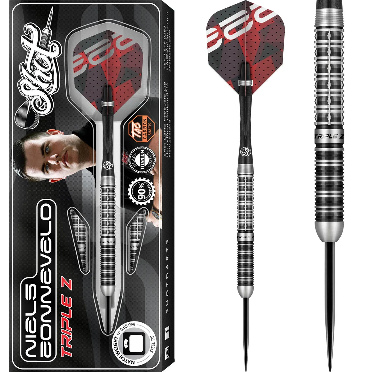 SHOT PRO SERIES DARTS STEEL TIP 90% TUNGSTEN NIELS ZONNEVELD V2