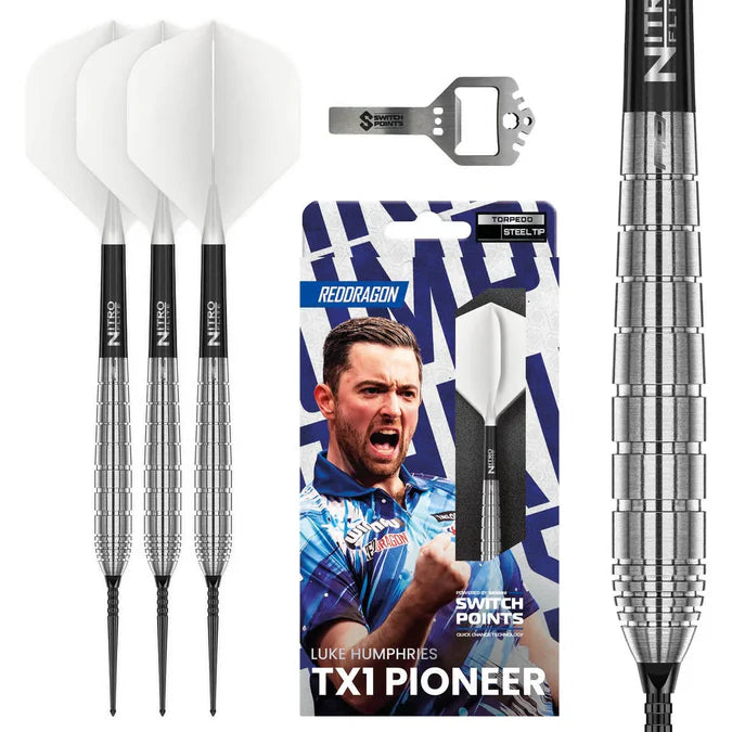 LUKE HUMPHRIES TX1 PIONEER SP 90% TUNGSTEN STEEL TIP DARTS