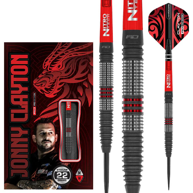 JONNY CLAYTON HIRAETH 90% TUNGSTEN STEEL TIP DARTS