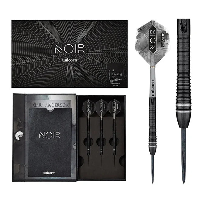 GARY ANDERSON PHASE 6 DELUXE NOIR 90% TUNGSTEN STEEL TIP DARTS