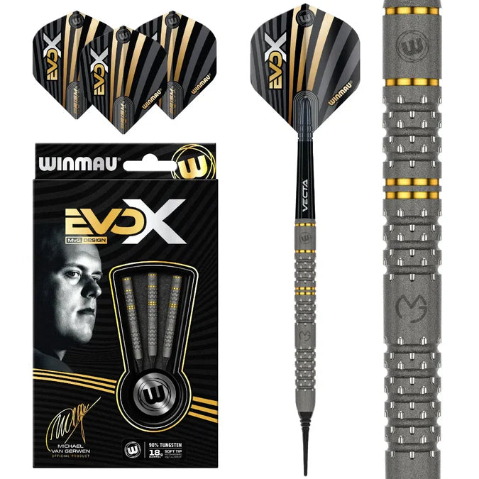 MVG EVO X 90% TUNGSTEN SOFT TIP DARTS BY WINMAU