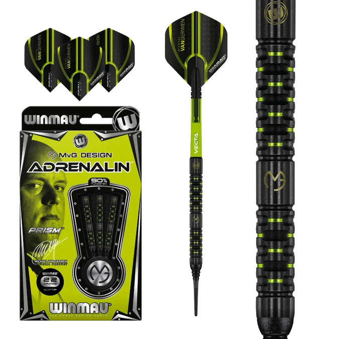 MVG ADRENALIN 90% TUNGSTEN STEEL TIP DARTS
