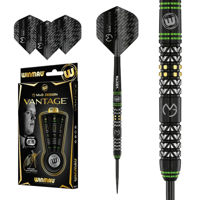 MVG VANTAGE 90% TUNGSTEN STEEL TIP DARTS BY WINMAU