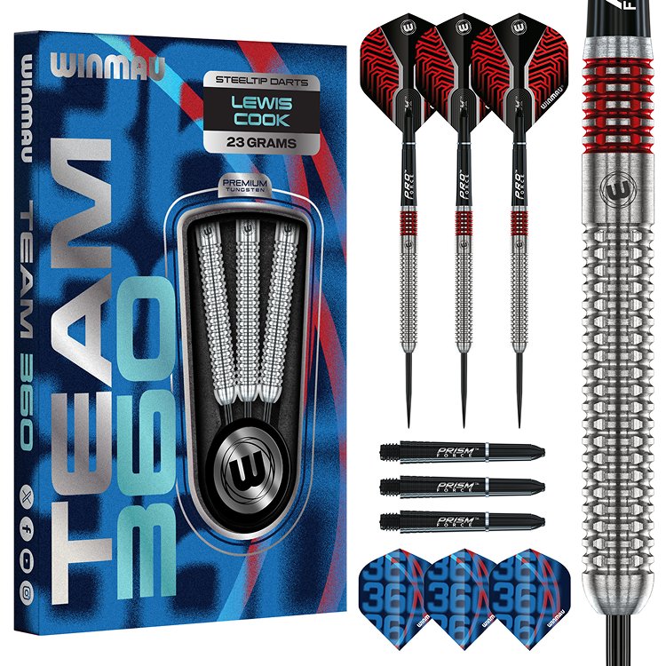 WINMAU TEAM 360 LEWIS COOK 90% - STEEL TIP DARTS