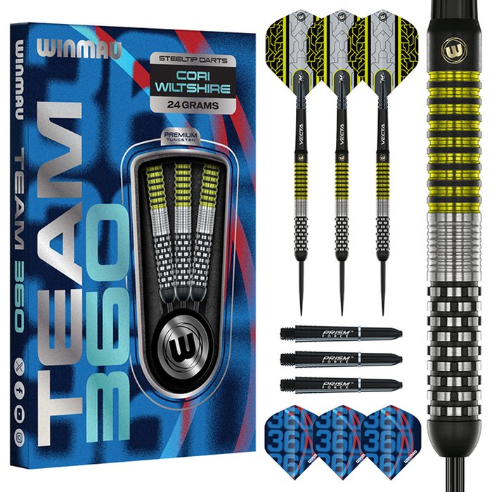 TEAM 360 CORI WILTSHIRE 90% STEEL TIP DARTS