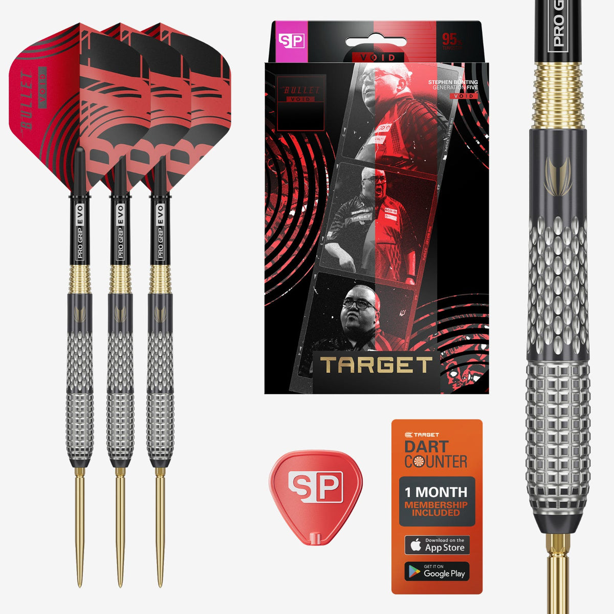 STEPHEN BUNTING G5 VOID SP 95% TUNGSTEN STEEL TIP DARTS
