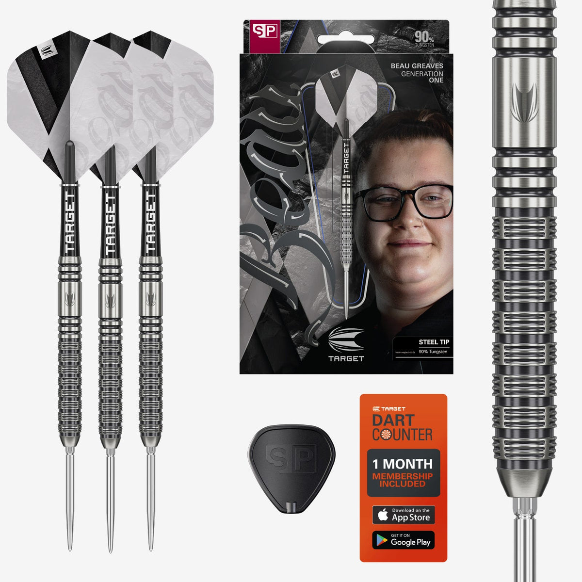 BEAU GREAVES G1 SP 90% TUNGSTEN STEEL TIP DARTS