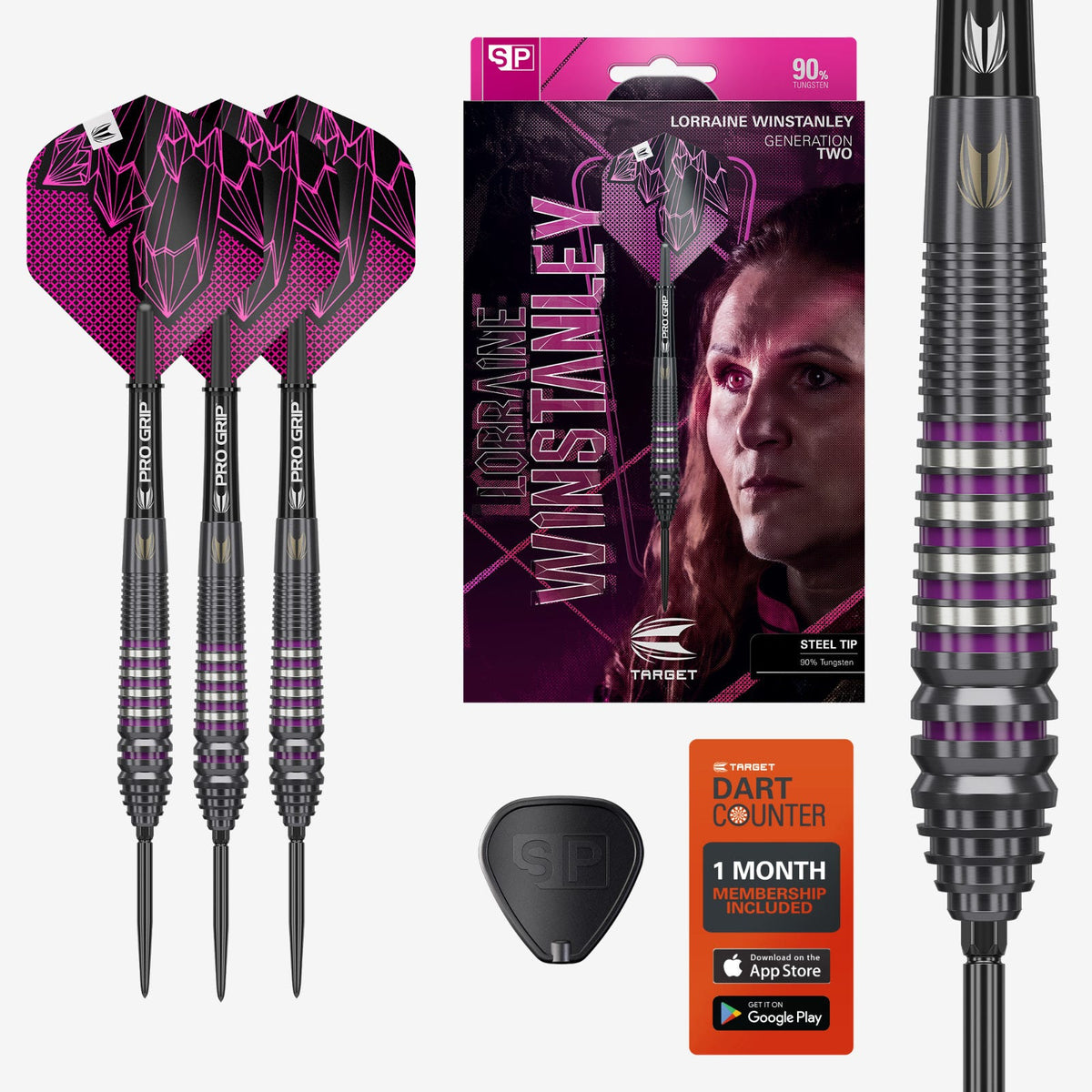 LORRAINE WINSTANLEY G2 SP 90% TUNGSTEN STEEL TIP DARTS